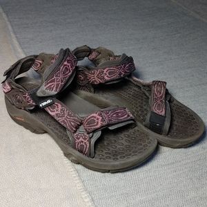 Teva brown and pink adjustable hiking sandals